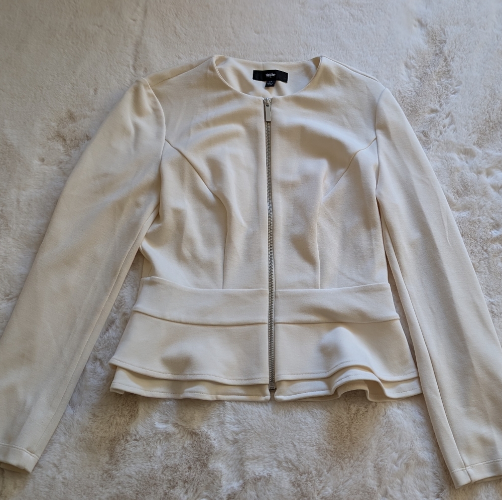 Mossimo Supply Co. Cream Peplum Jacket
